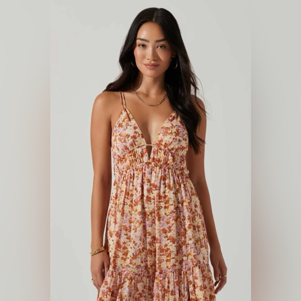 ASTR The Label rust lilac floral ryliana dress size small - Picture 5 of 7